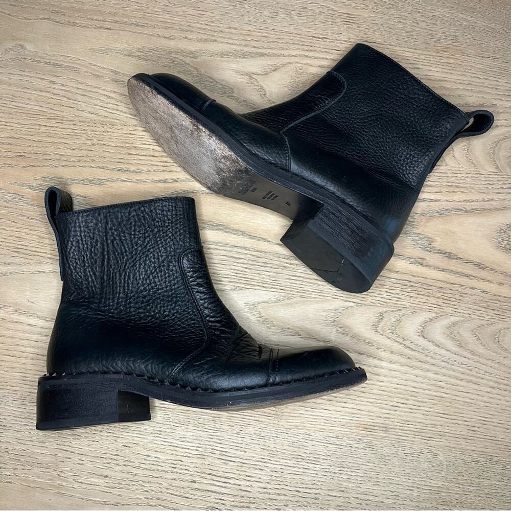 Zadig & Voltaire Empress Clous Round Toe Leather Black Studded Boots Size 37 - Picture 7 of 10